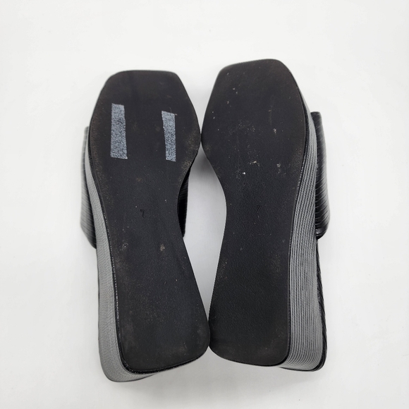Asos Design Y2K Style Topaz Square Toe Wedge Black Mules Size 7 - Picture 12 of 13